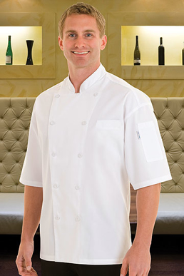 Picture of Chef Works - EWCV - Palermo White Short Sleeve Chef Coat w Cool Vent™